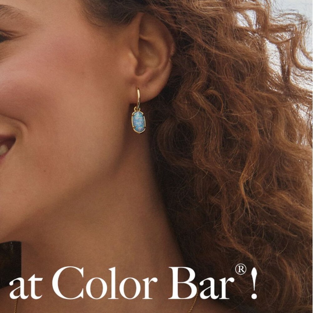 Kendra Scott Ellie Huggie Cobalt Blue Earrings Gold Plated September - Picture 6 of 6